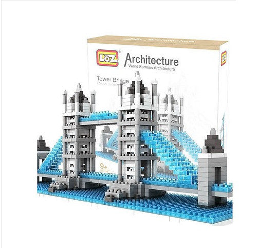 LOZ Nano World Architecture Britain UK LONDON Tower Bridge DIY 3D Model Building Block Toy Gift